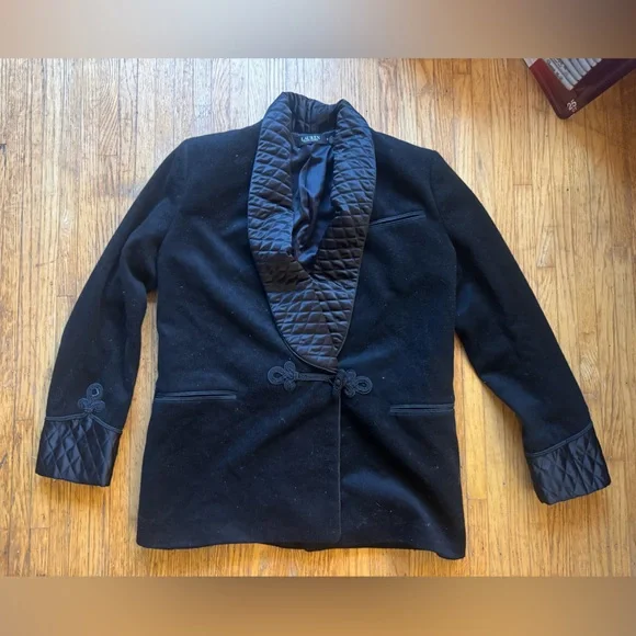 LAUREN Quilted-Satin-Trim Wool-Blend Coat - Picture 5 of 16